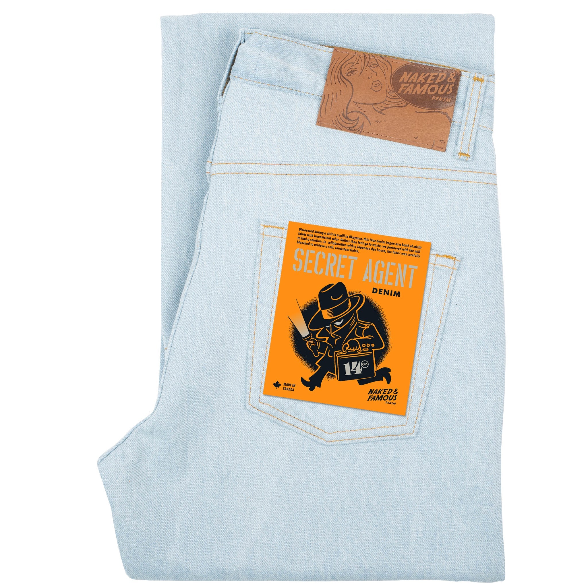 Strong Guy - Secret Agent Denim - Bleach Blue – Naked & Famous