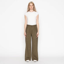 Load image into Gallery viewer, Wide Leg Trouser - Herringbone Triple Twist - Forest by Naked & Famous Denim