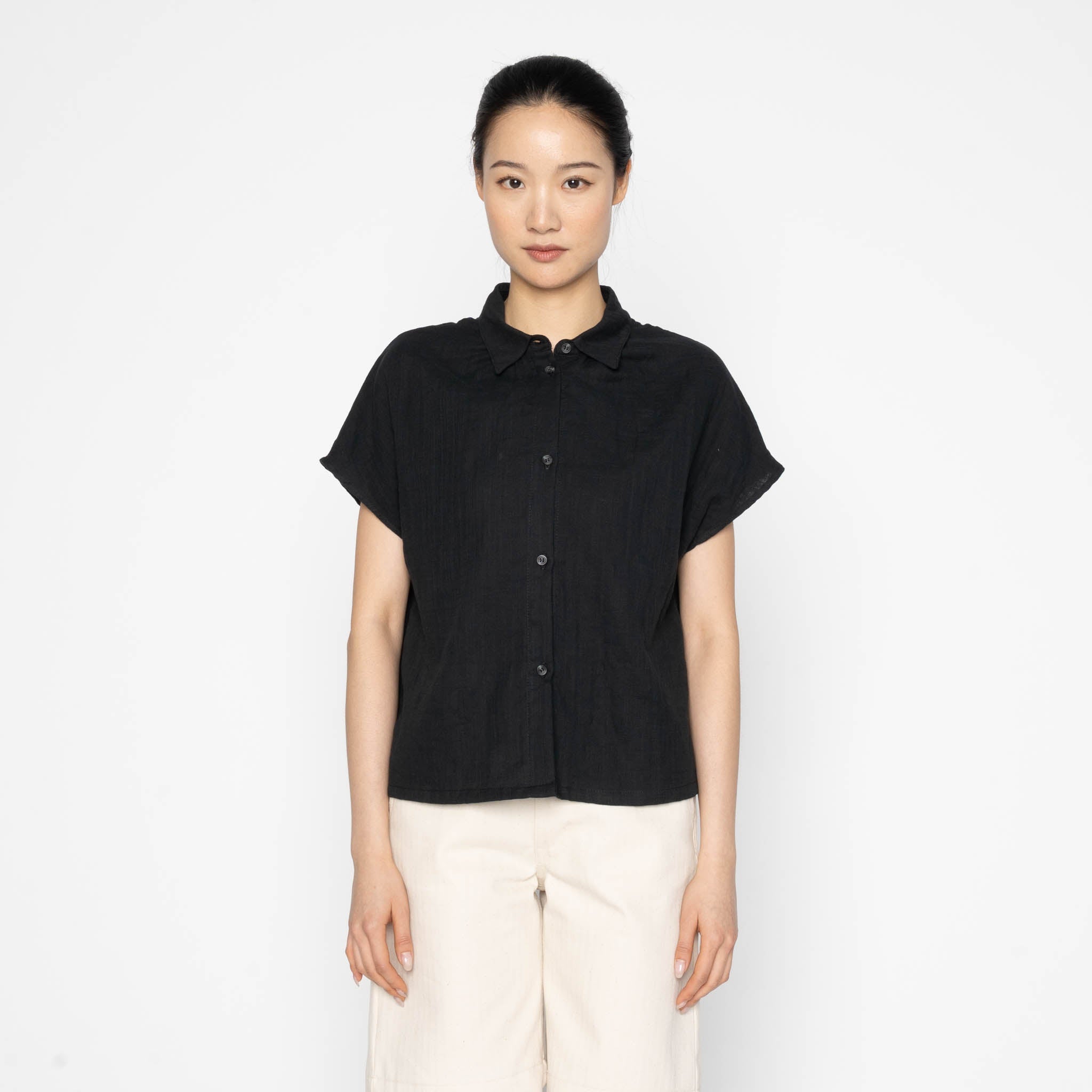 Billie Shirt - Double Weave Gauze - Black – Naked & Famous Denim NYC