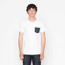 Load image into Gallery viewer, Pocket Tee - White + Matsuba Pines Needle - Indigo by Naked & Famous Denim