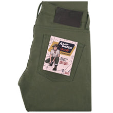 Load image into Gallery viewer, Super Guy - Army Green Duck Selvedge by Naked & Famous Denim