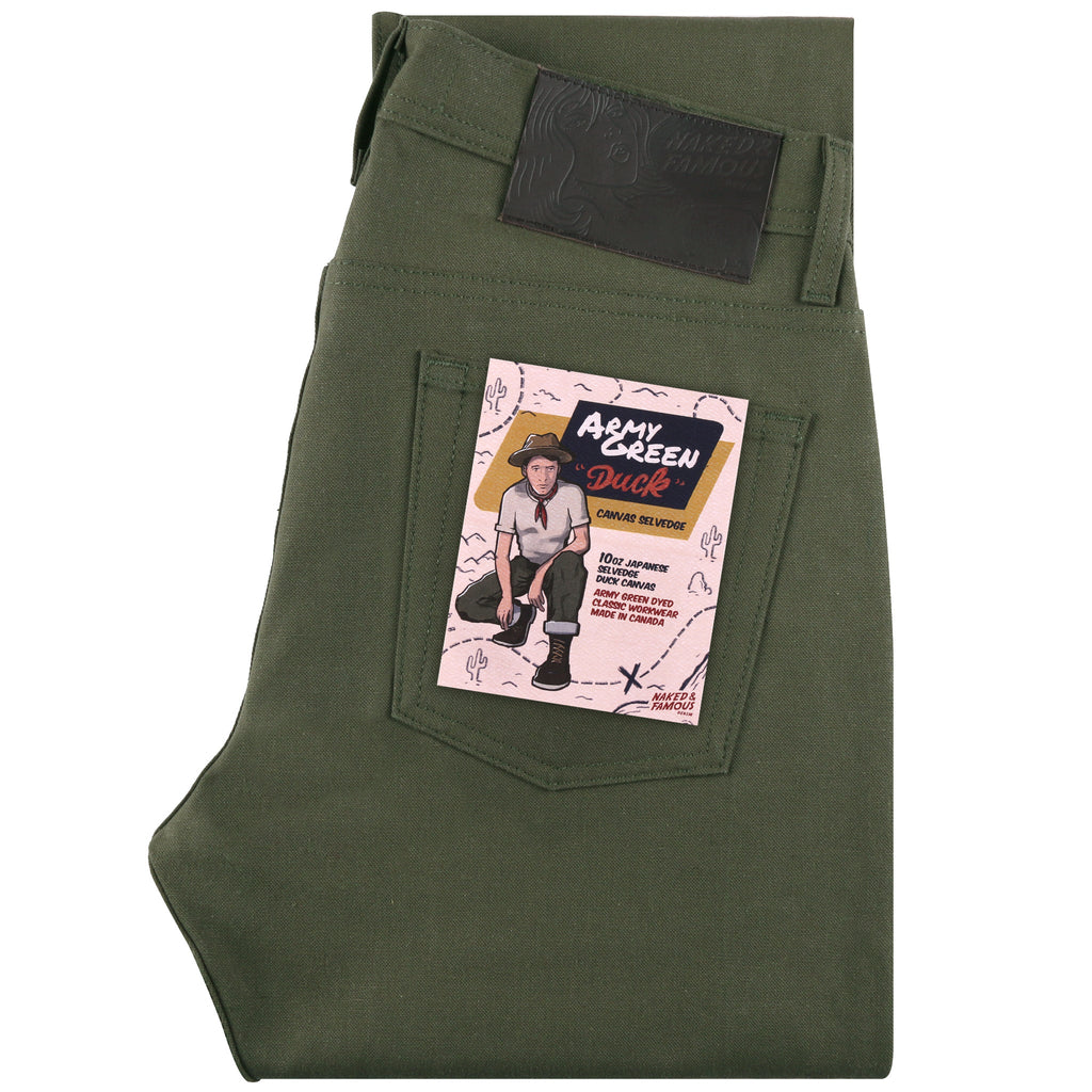 True Guy - Army Green Duck Selvedge by Naked & Famous Denim