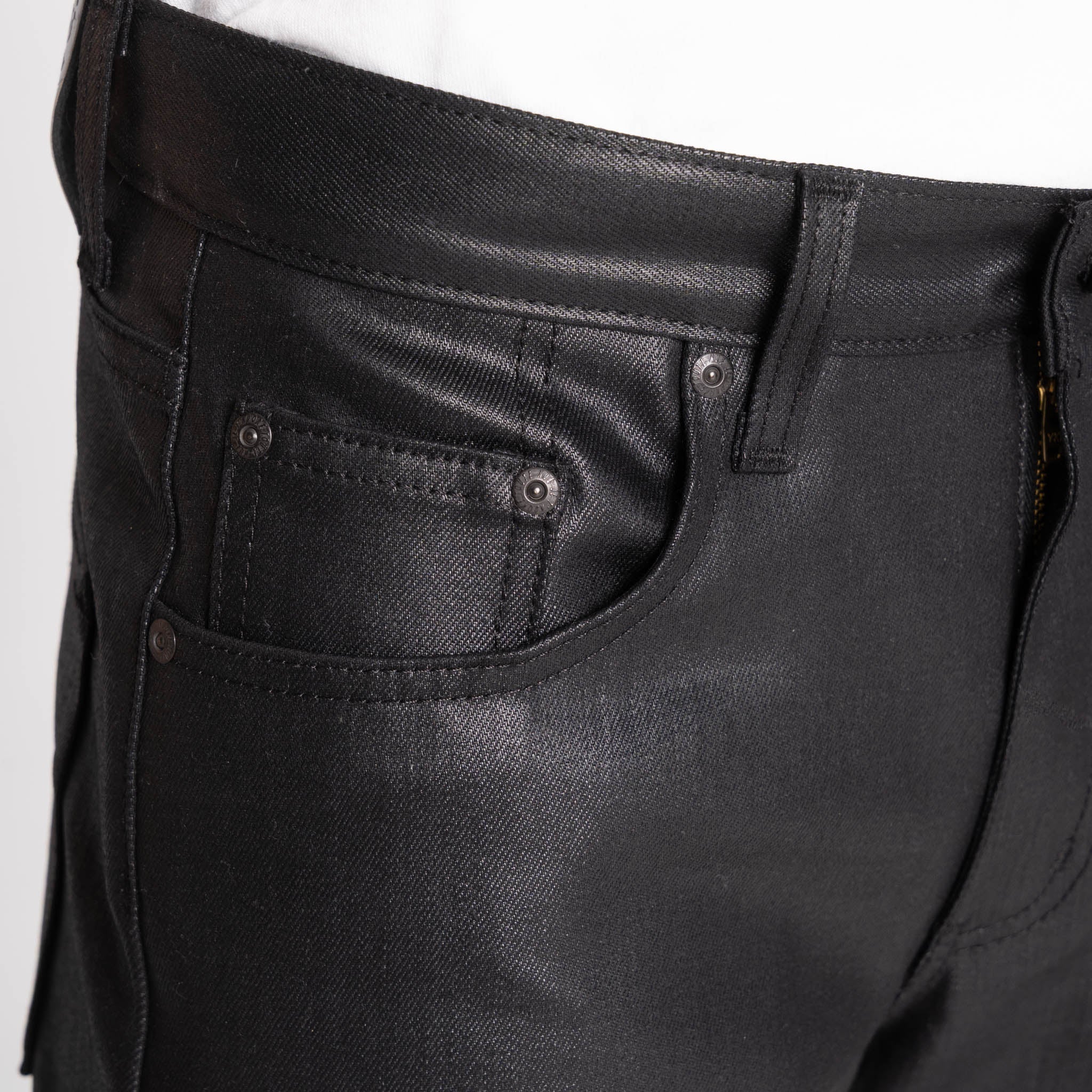 Strong Guy - Wax Coated Black Stretch by Naked & Famous Denim