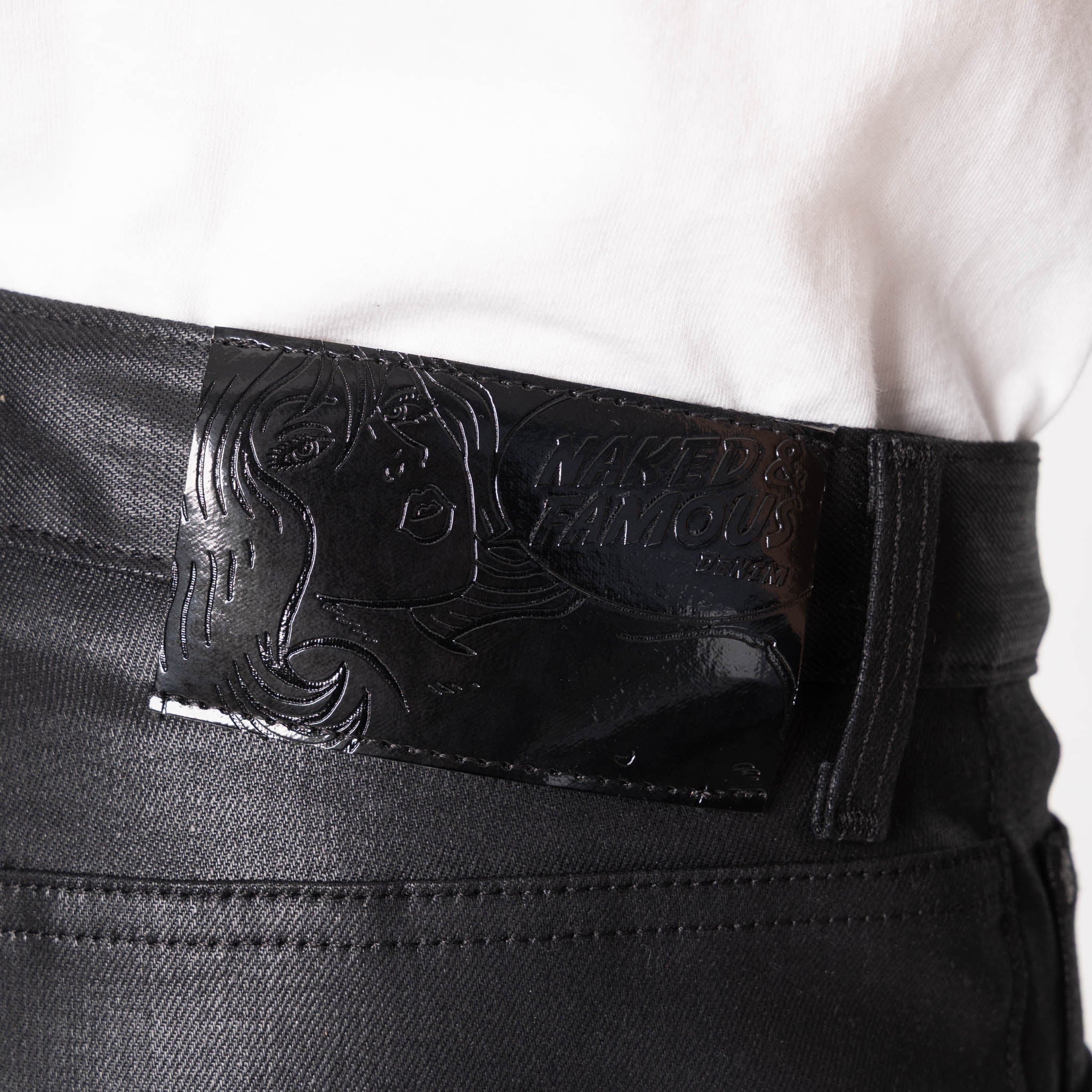 Strong Guy - Wax Coated Black Stretch | Naked & Famous Denim
