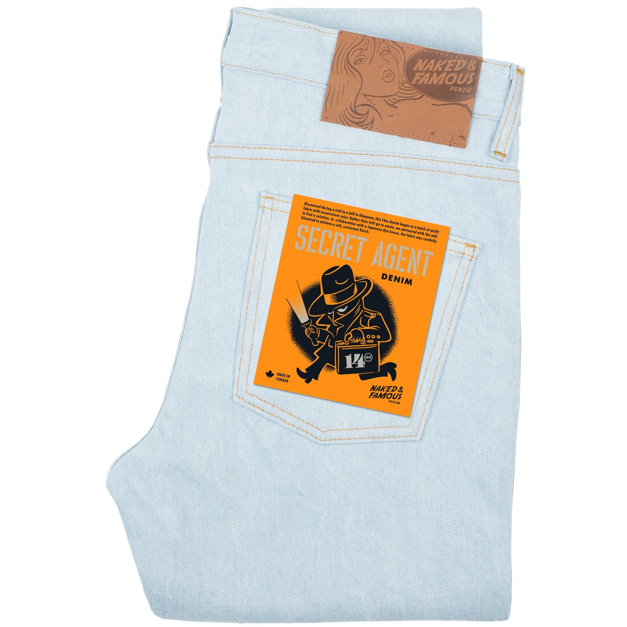 Super Guy - Secret Agent Denim - Bleach Blue by Naked & Famous Denim