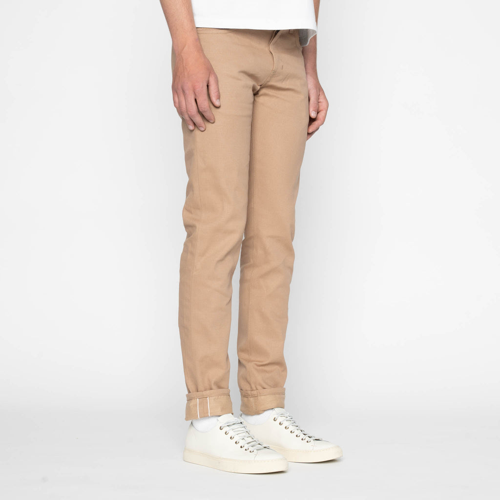 Super Guy - Selvedge Slacks Beige by Naked & Famous Denim