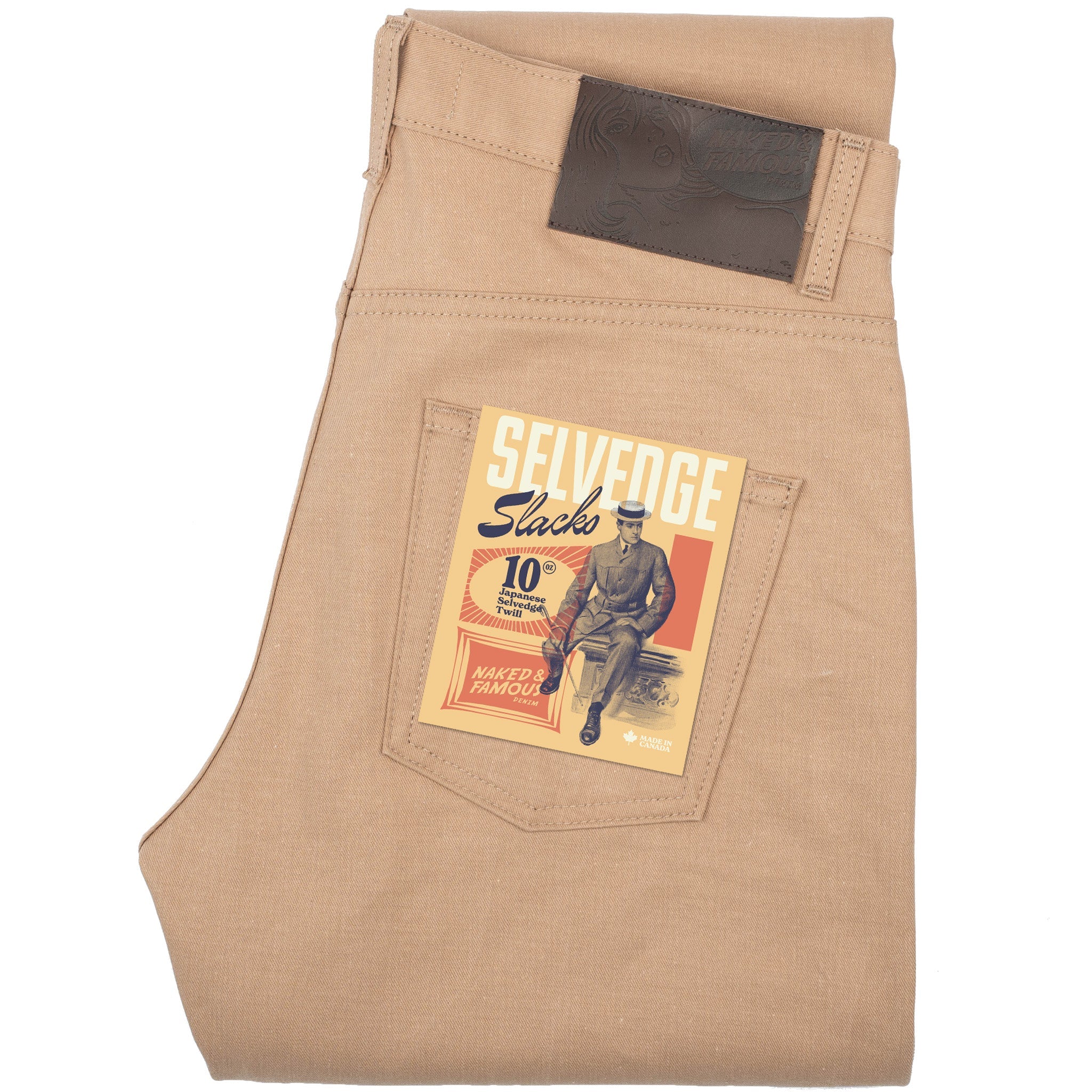 Easy Guy - Selvedge Slacks Beige by Naked & Famous Denim