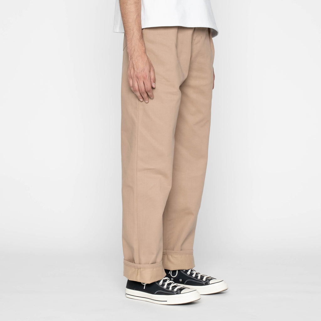 Pleated Trouser - Selvedge Slacks Beige