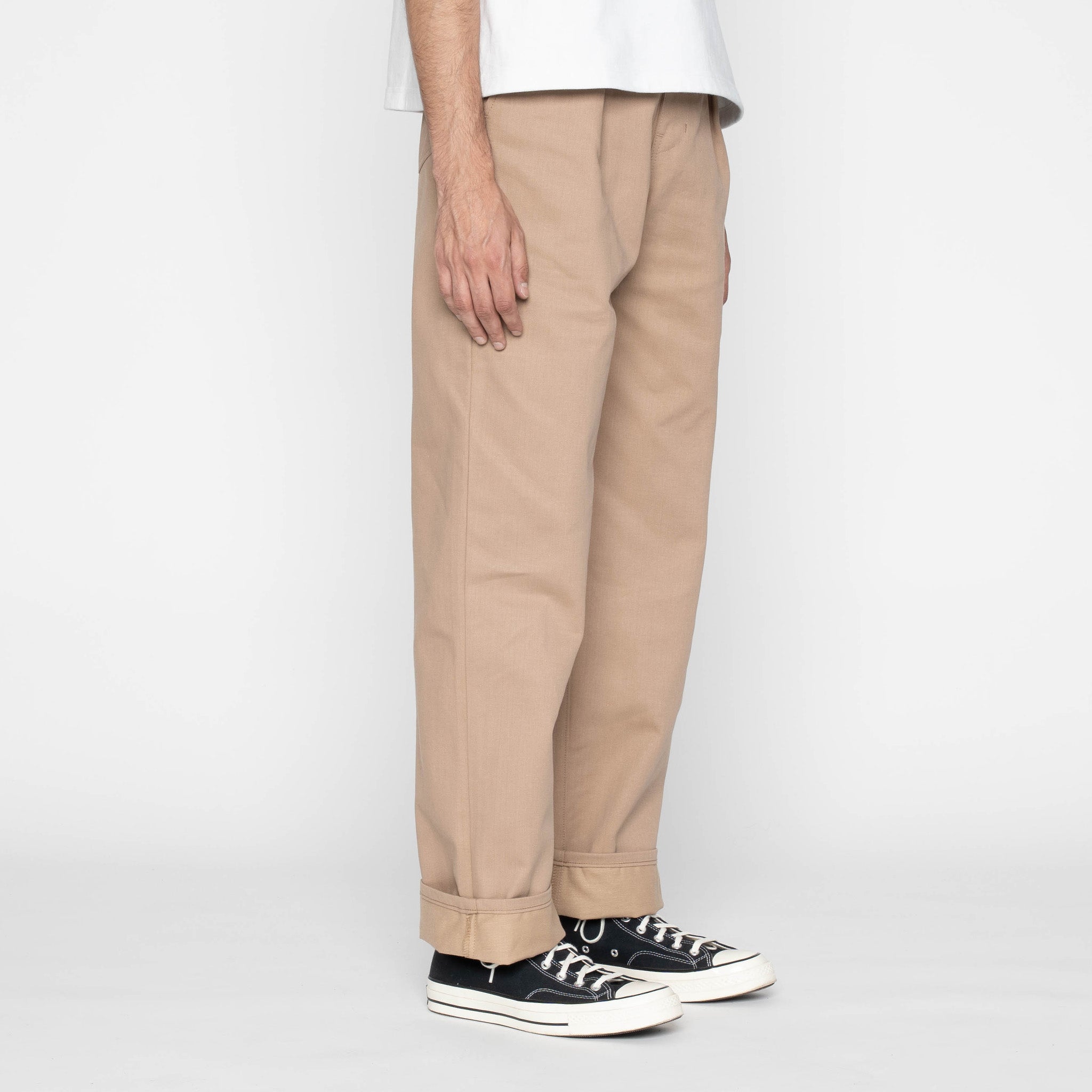 Pleated Trouser - Selvedge Slacks Beige