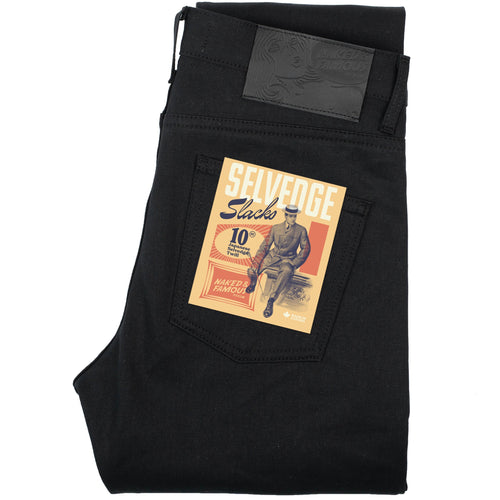 Super Guy - Selvedge Slacks Black by Naked & Famous Denim