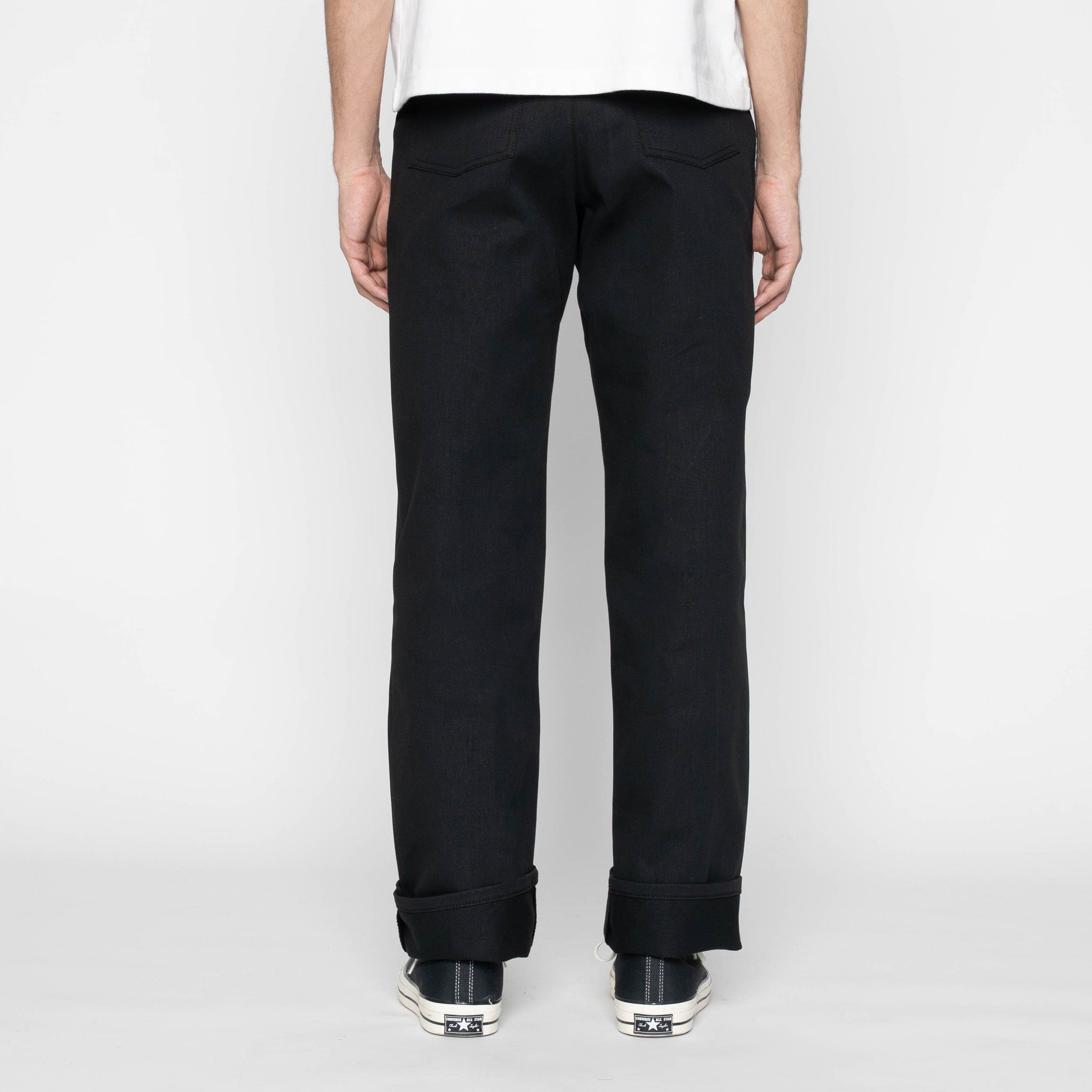 Pleated Trouser  -  Selvedge Slacks Black