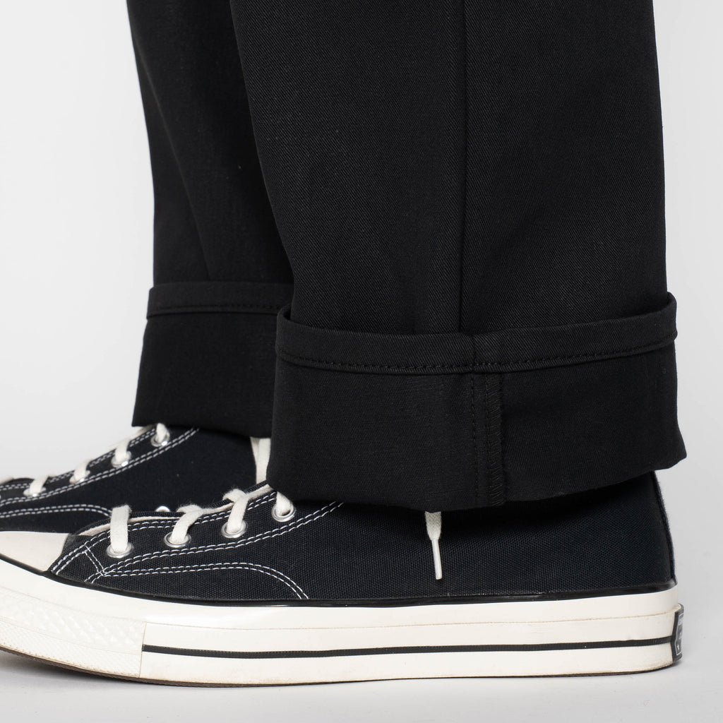 Pleated Trouser  -  Selvedge Slacks Black