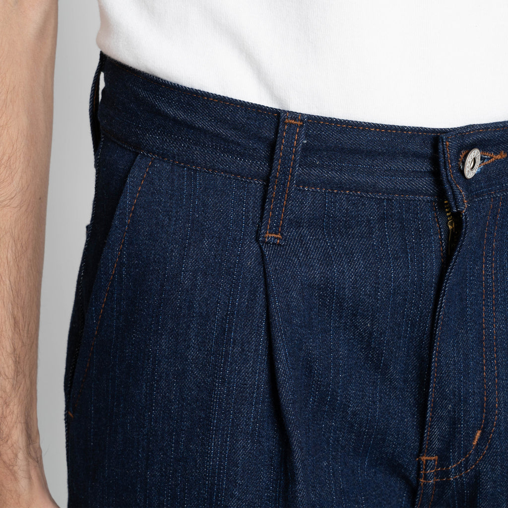 Pleated Trouser   -   Vertical Slub Denim