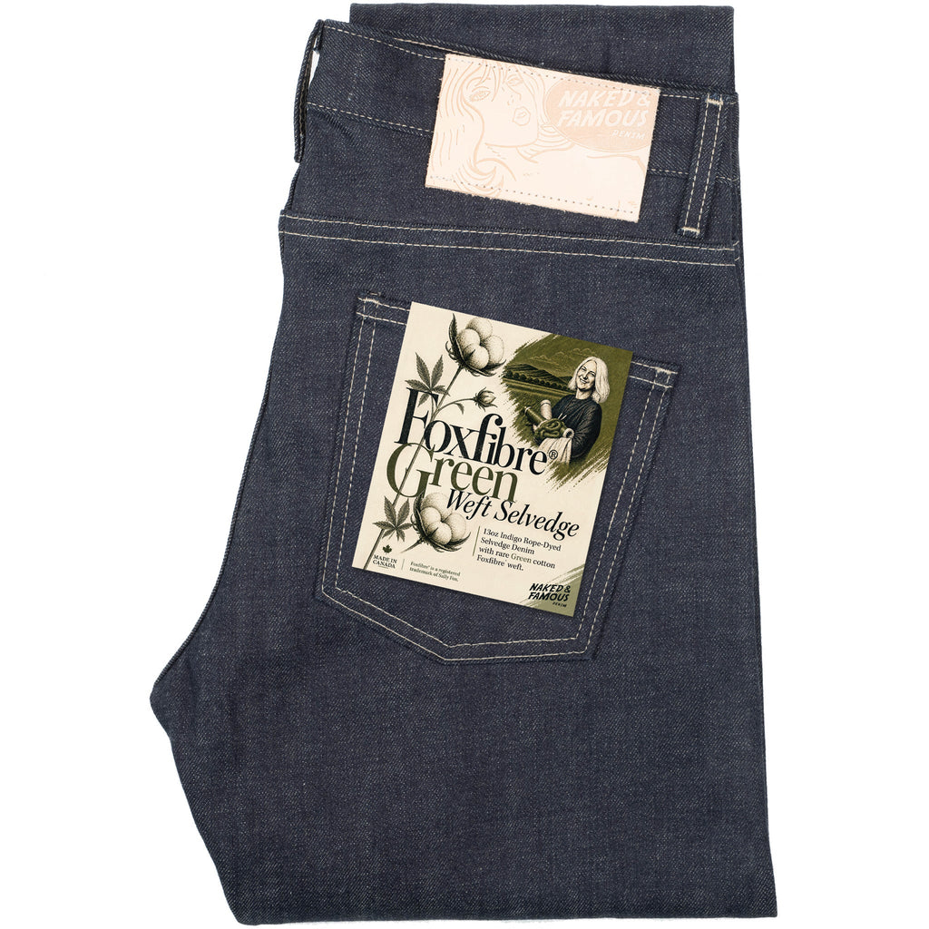 Super Guy - Fox Fibre Green Weft by Naked & Famous Denim
