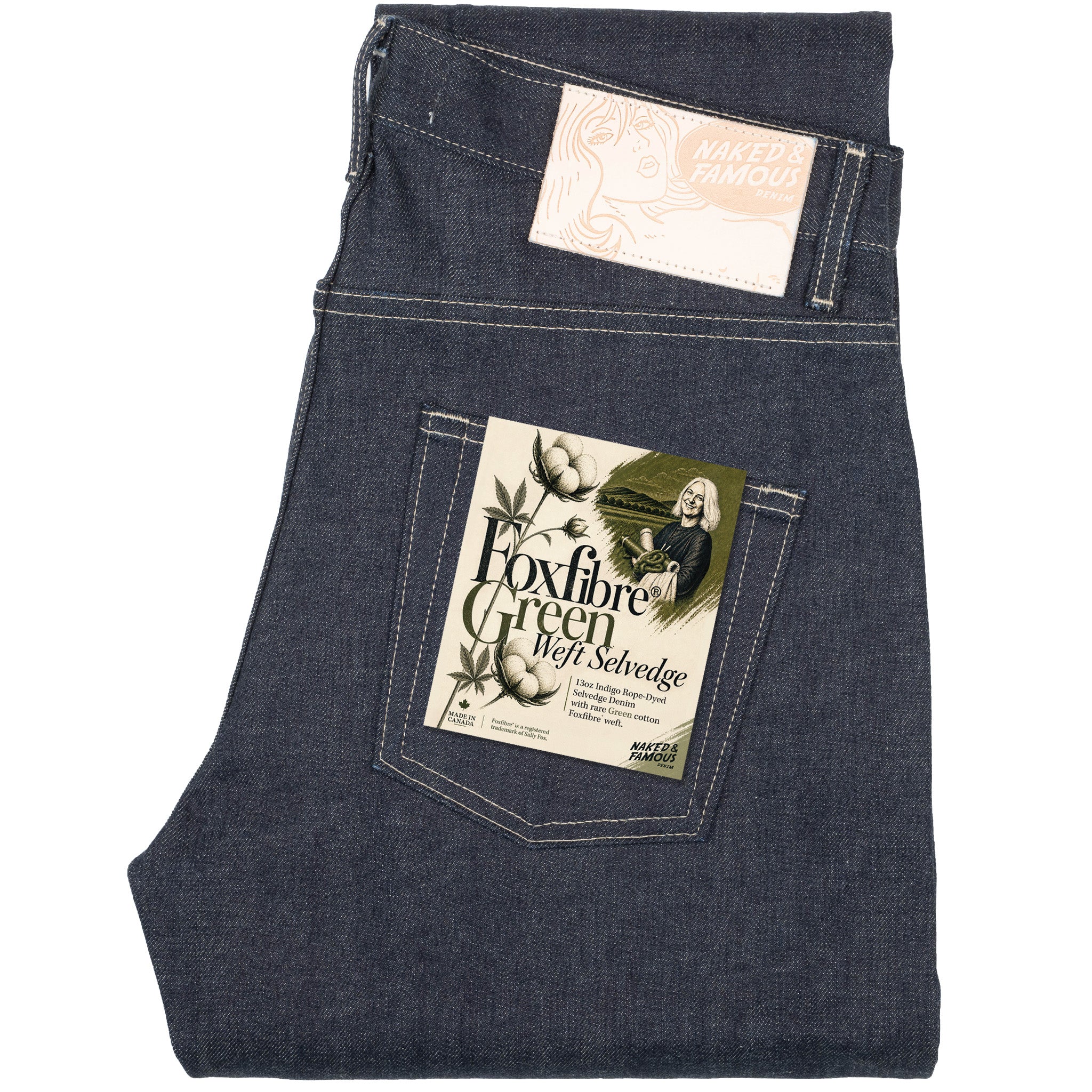 Easy Guy - Fox Fibre Green Weft by Naked & Famous Denim