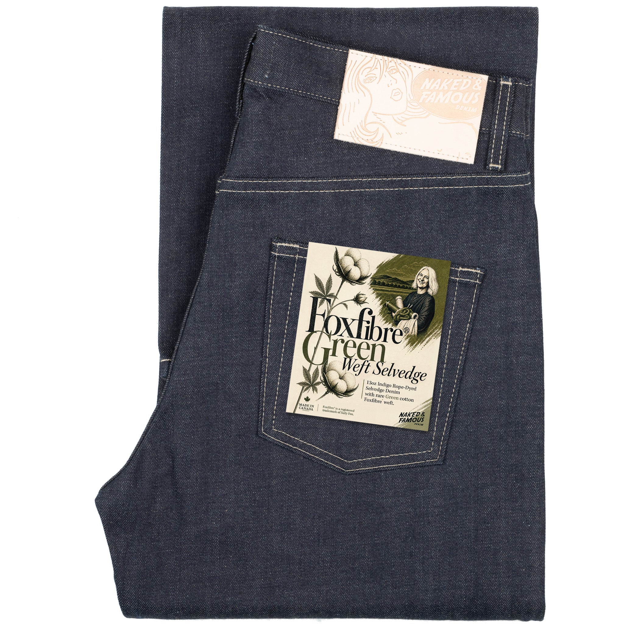 Strong Guy - Fox Fibre Green Weft by Naked & Famous Denim