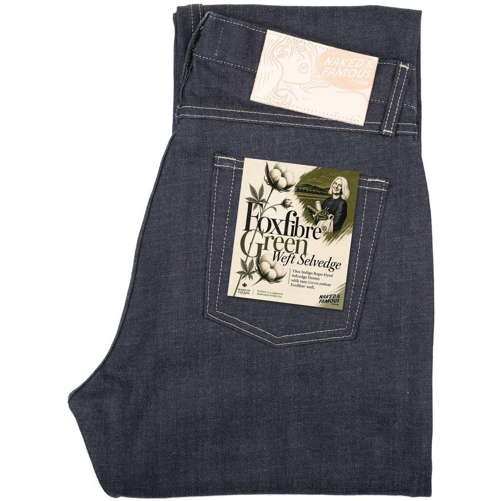 True Guy - Fox Fibre Green Weft by Naked & Famous Denim