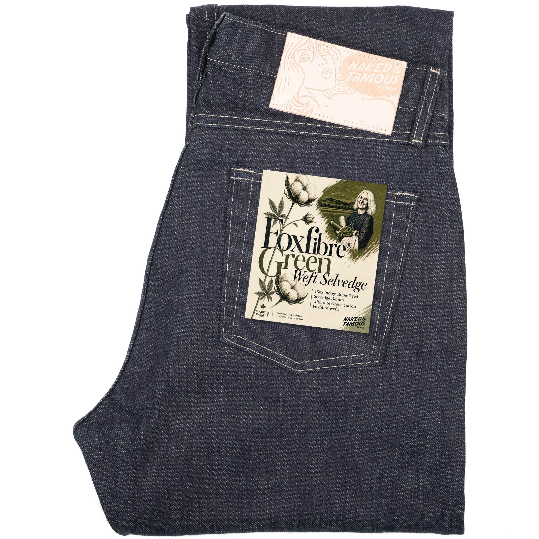 True Guy - Fox Fibre Green Weft by Naked & Famous Denim