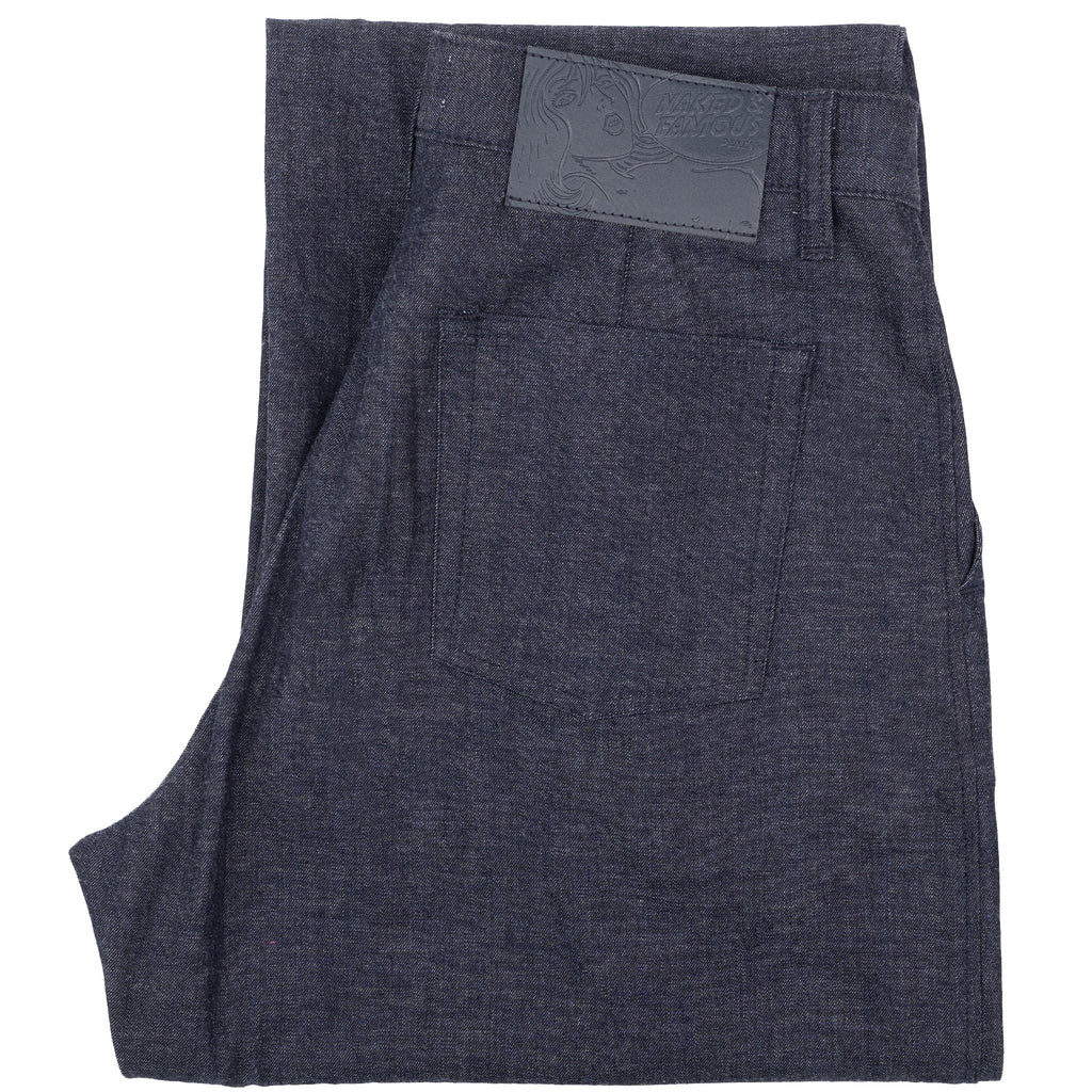 Pleated Trouser - 10oz Rinsed Denim - Indigo by Naked & Famous Denim