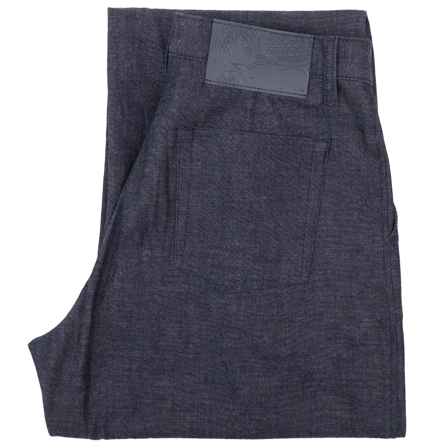 Pleated Trouser - 10oz Rinsed Denim - Indigo by Naked & Famous Denim