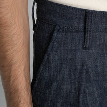 Load image into Gallery viewer, Pleated Trouser - 10oz Rinsed Denim - Indigo by Naked &amp; Famous Denim
