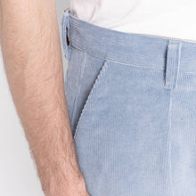 Load image into Gallery viewer, Pleated Trouser - Faded Corduroy Organic - Pale Indigo by Naked &amp; Famous Denim

