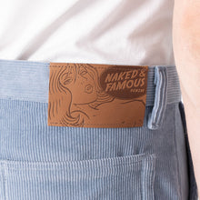 Load image into Gallery viewer, Pleated Trouser - Faded Corduroy Organic - Pale Indigo by Naked &amp; Famous Denim
