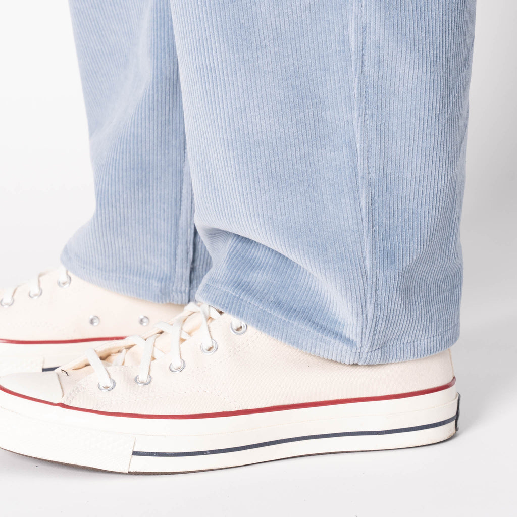 Pleated Trouser - Faded Corduroy Organic - Pale Indigo by Naked & Famous Denim