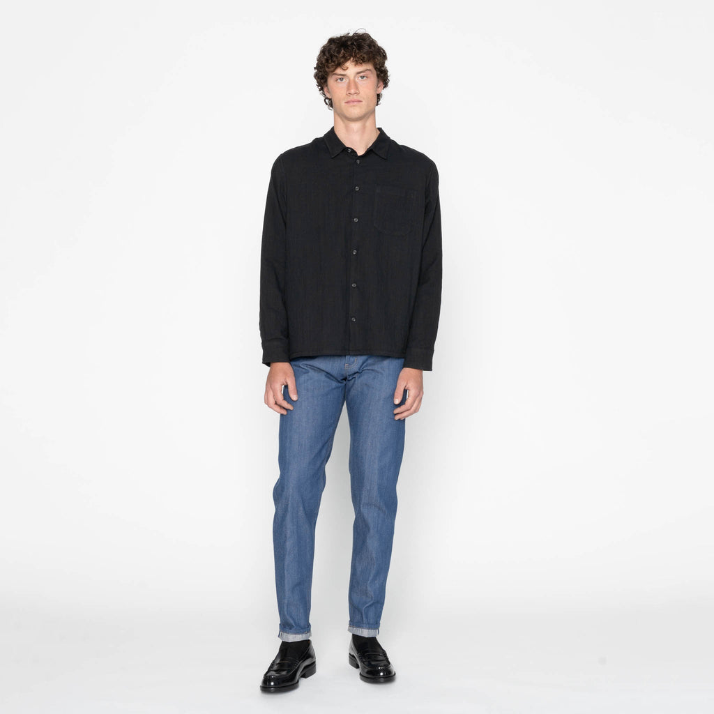 True Shirt - Double Weave Slub Gauze - Black by Naked & Famous Denim