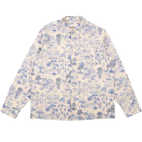 True Shirt - Linen Cats - Blue by Naked & Famous Denim