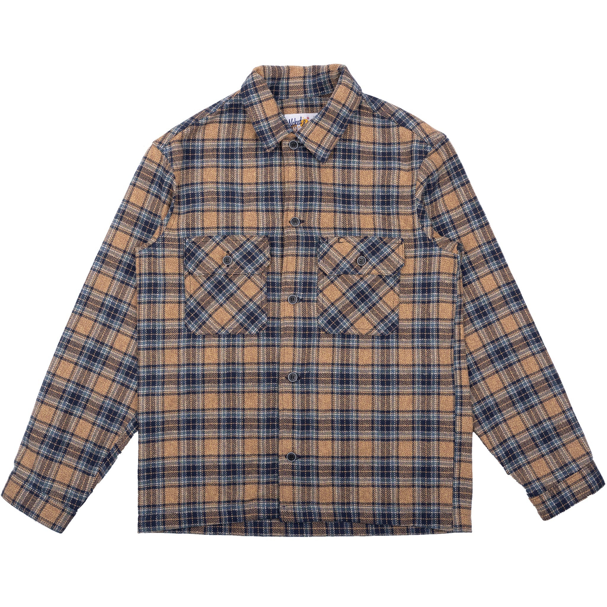 Work Shirt - Triple Twist Yarn Flannel - Blue Beige