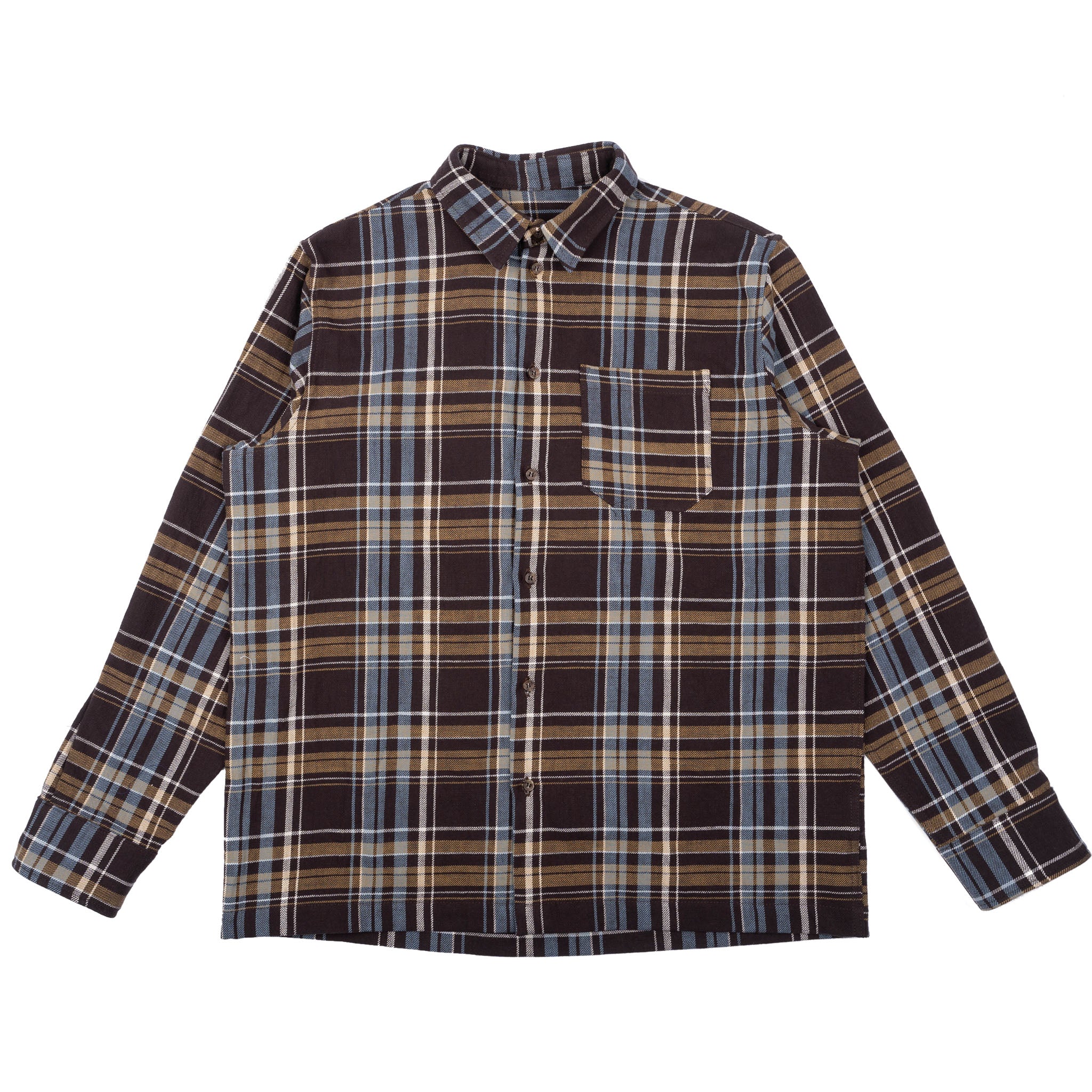 True Shirt - Corduroy Shirting (21W) - Green / Eggplant by Naked & Famous Denim