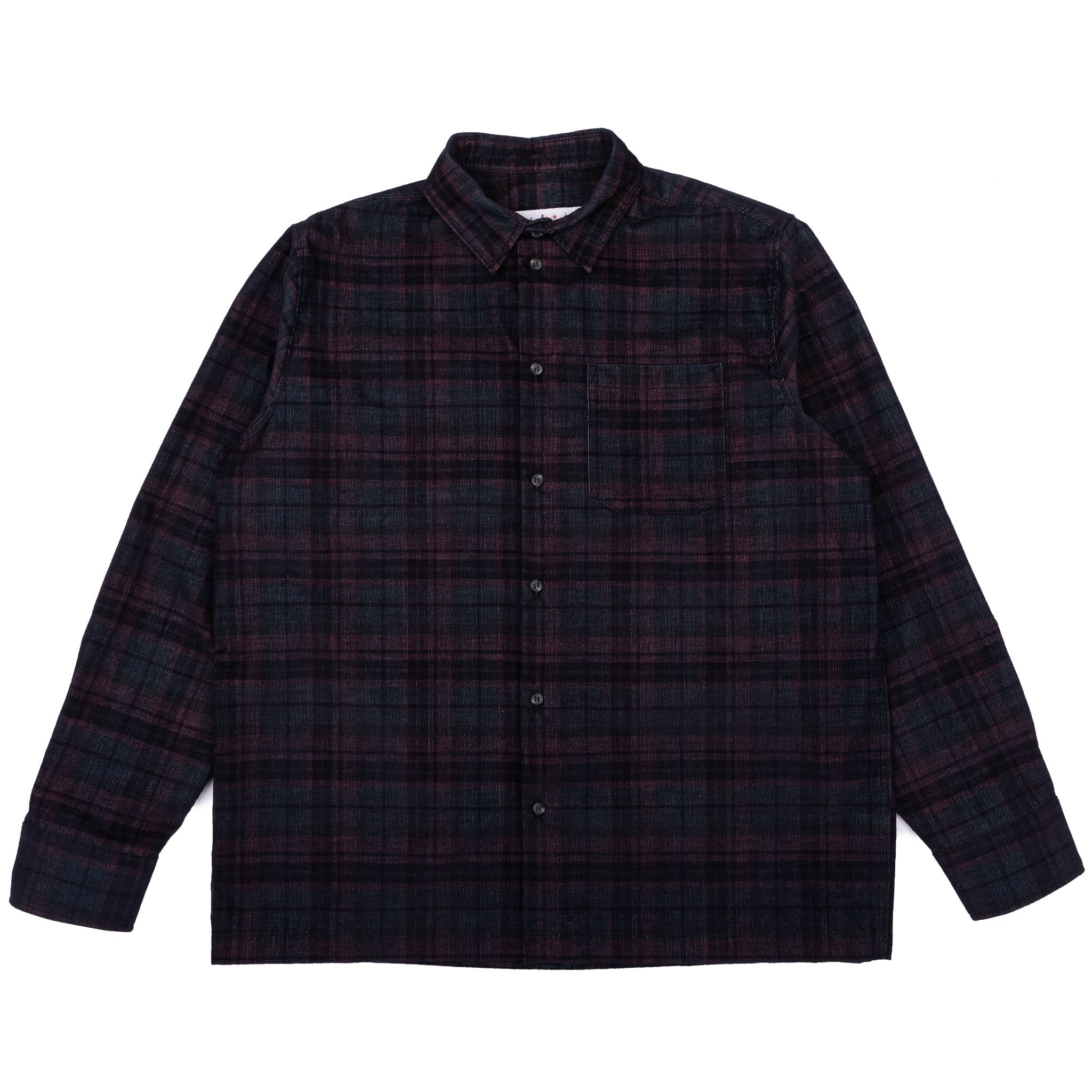 True Shirt - Corduroy Shirting (21W) - Navy / Green by Naked & Famous Denim