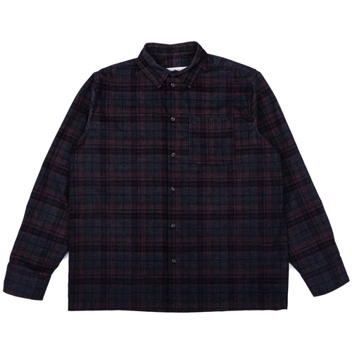 True Shirt - Corduroy Shirting (21W) - Navy / Green by Naked & Famous Denim