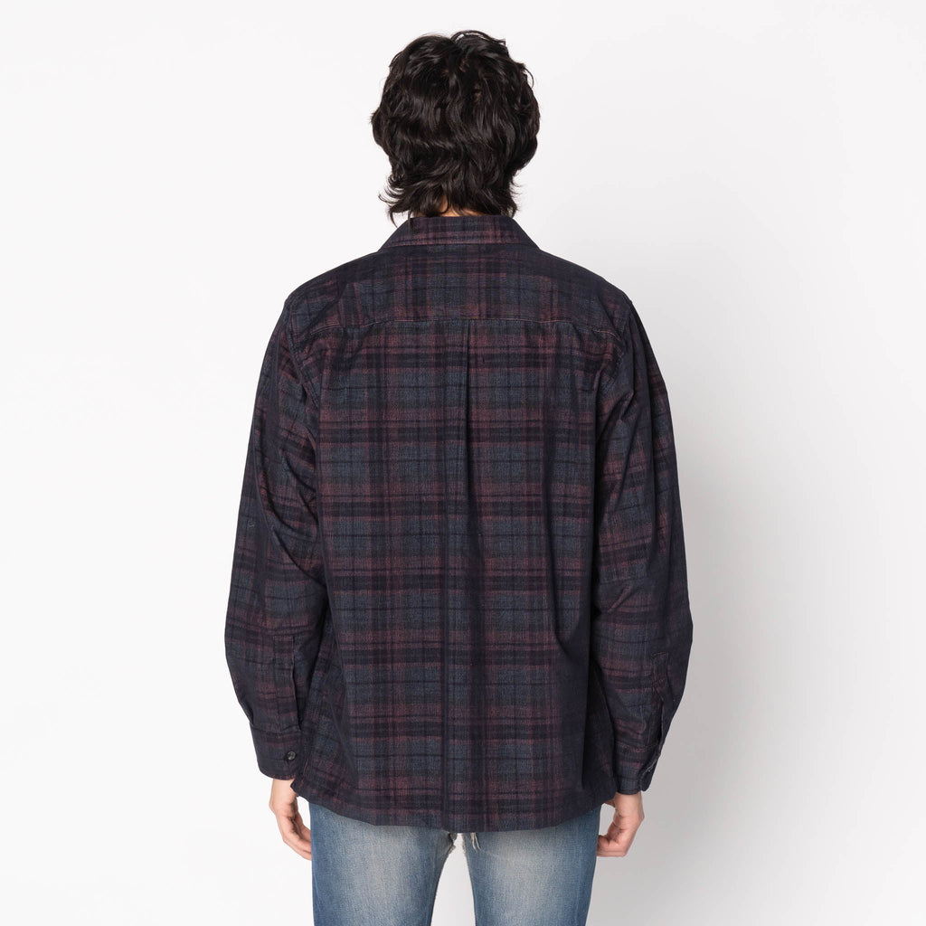 True Shirt - Corduroy Shirting (21W) - Navy / Green by Naked & Famous Denim