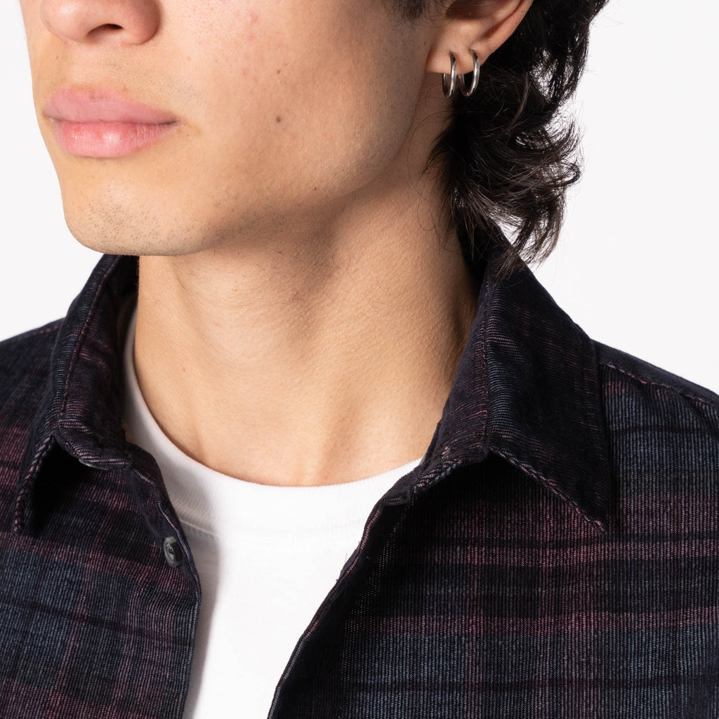 True Shirt - Corduroy Shirting (21W) - Navy / Green by Naked & Famous Denim