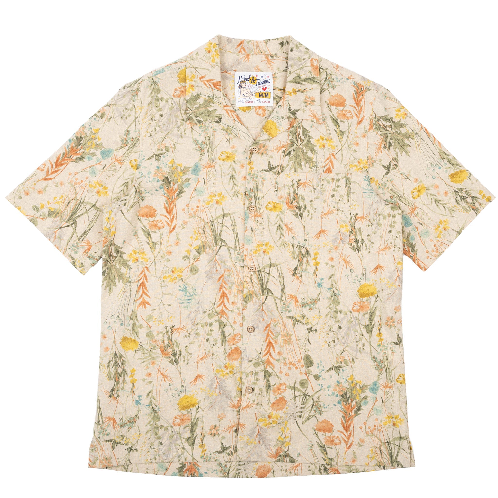 Aloha Shirt - Flowers Painting - Natural – Naked & Famous Denim NYC