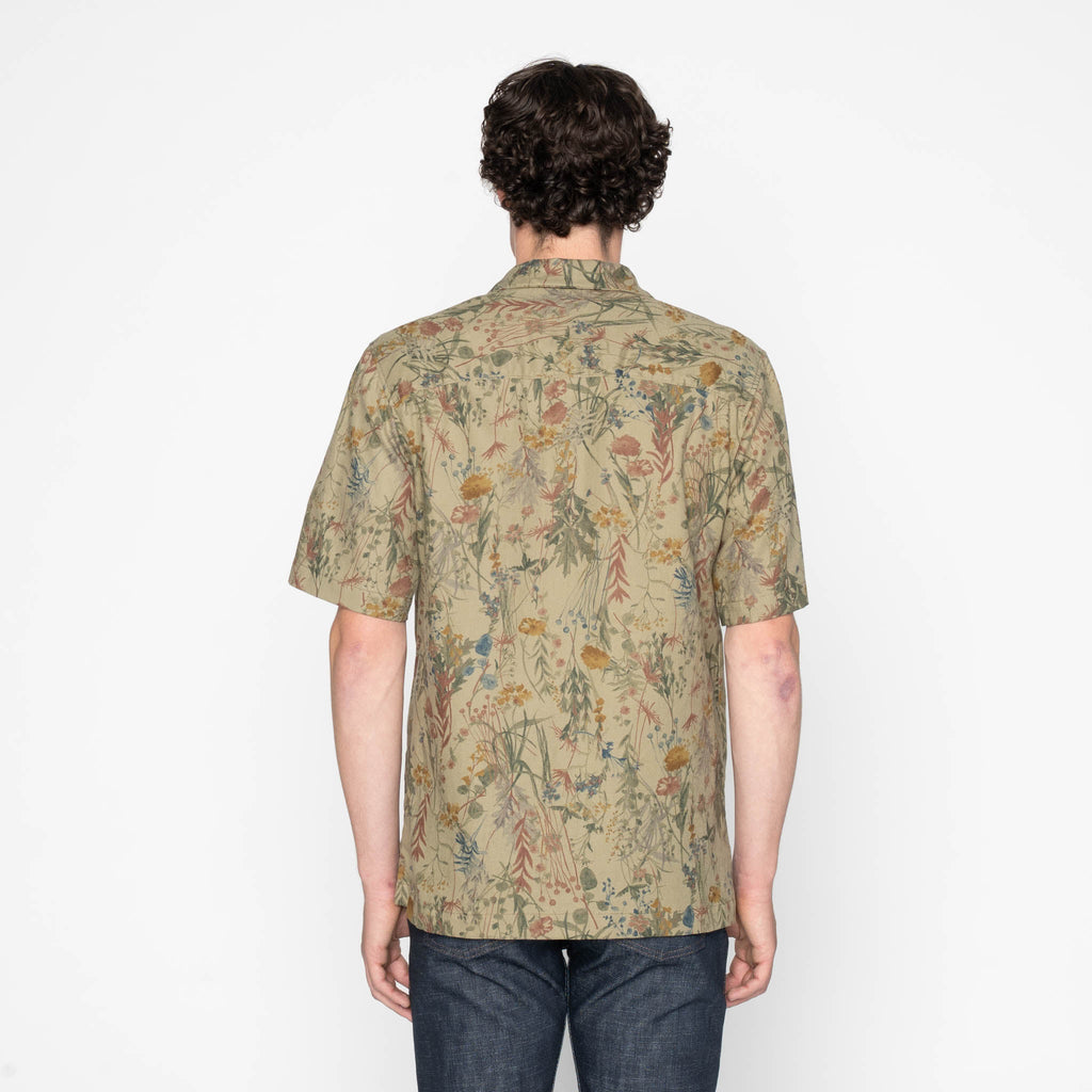 Aloha Shirt - Flowers Painting - Earth by Naked & Famous Denim