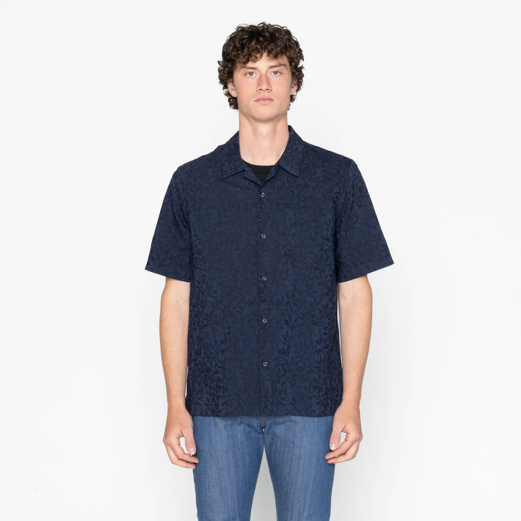 Aloha Shirt - Jungle Jacquard - Navy by Naked & Famous Denim