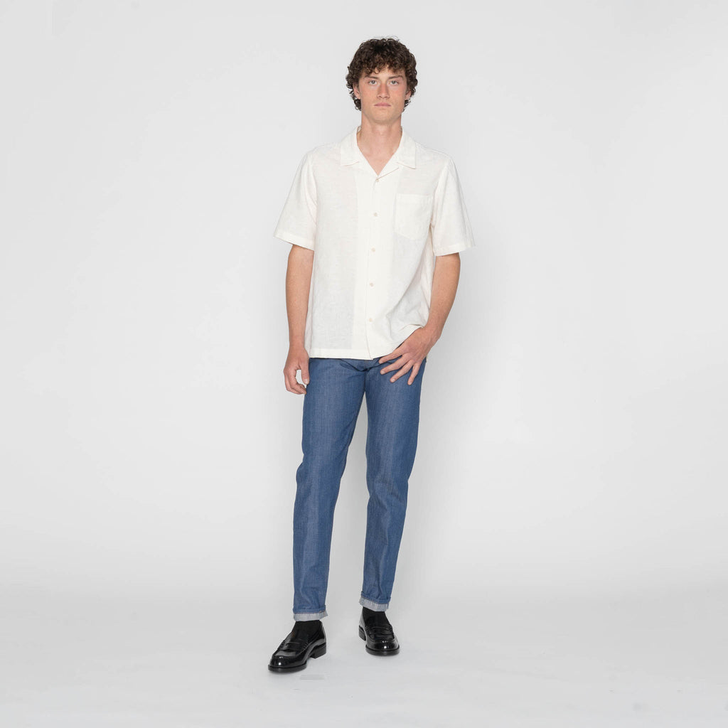Aloha Shirt - Jungle Jacquard - White by Naked & Famous Denim