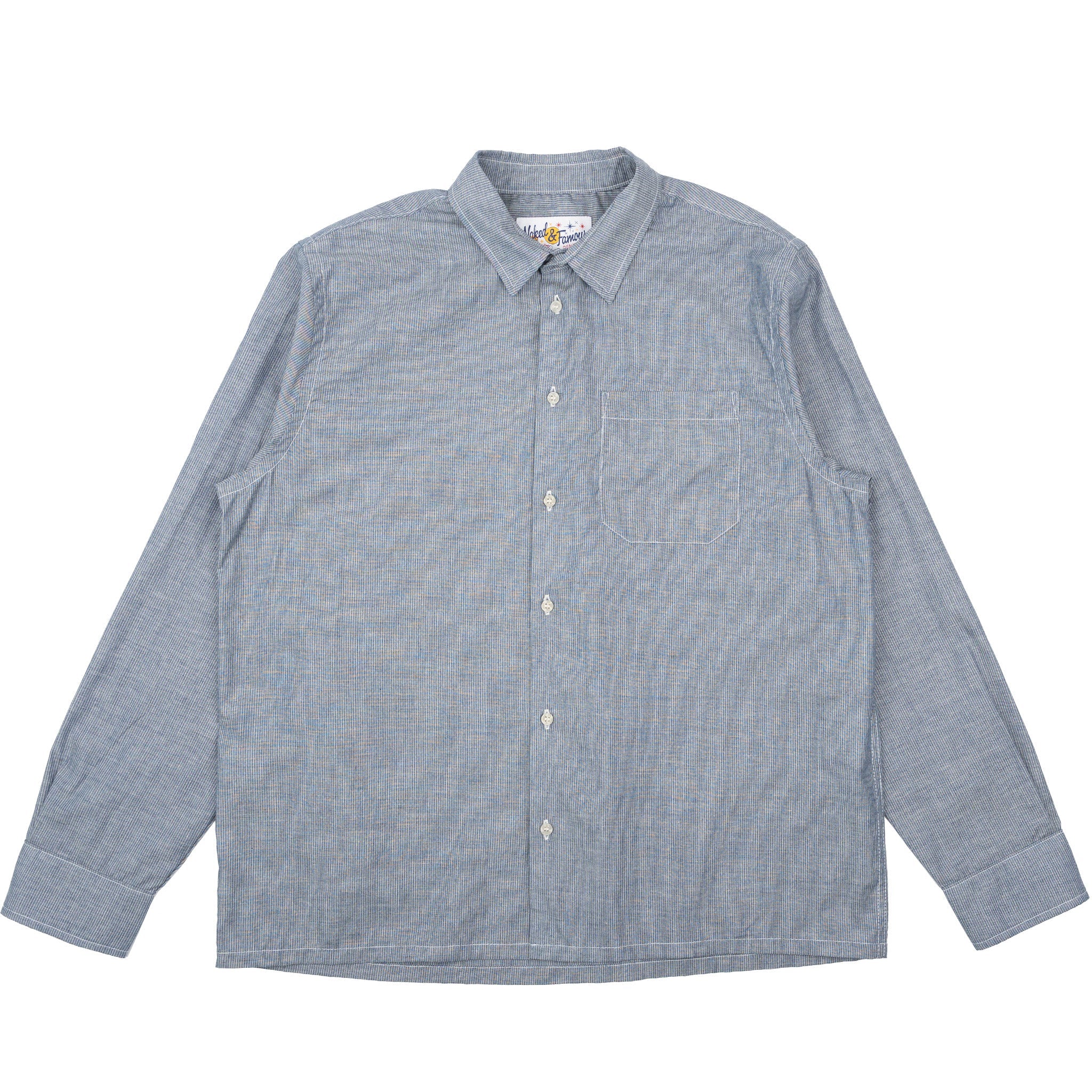 True Shirt - Indigo Stripe Selvedge - Indigo by Naked & Famous Denim