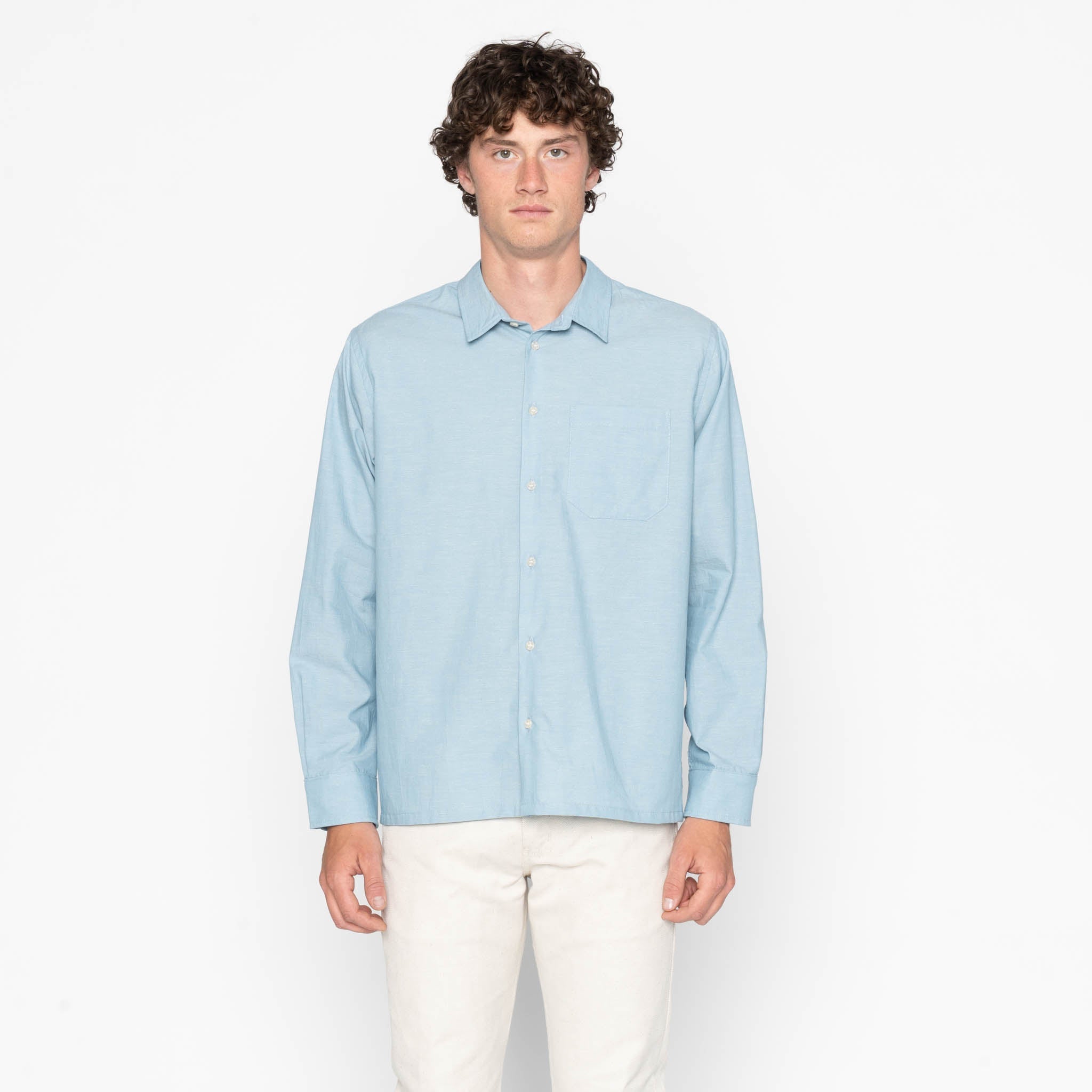 True Shirt - Selvedge Chambray - Pale Blue by Naked & Famous Denim