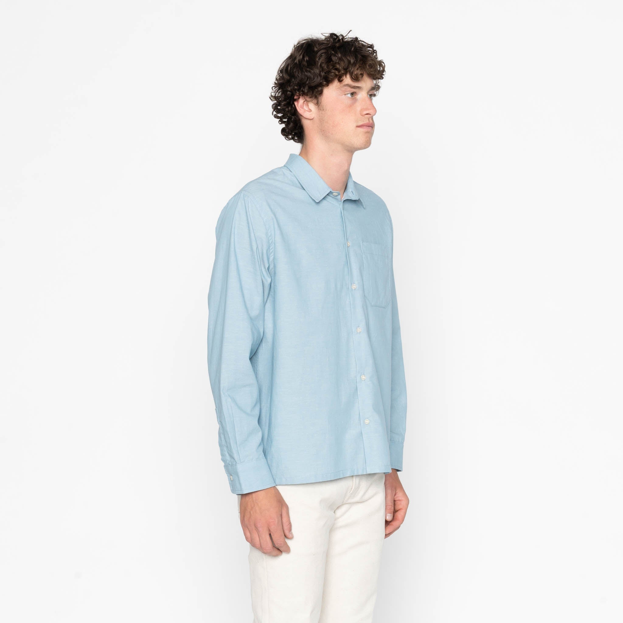 True Shirt - Selvedge Chambray - Pale Blue by Naked & Famous Denim