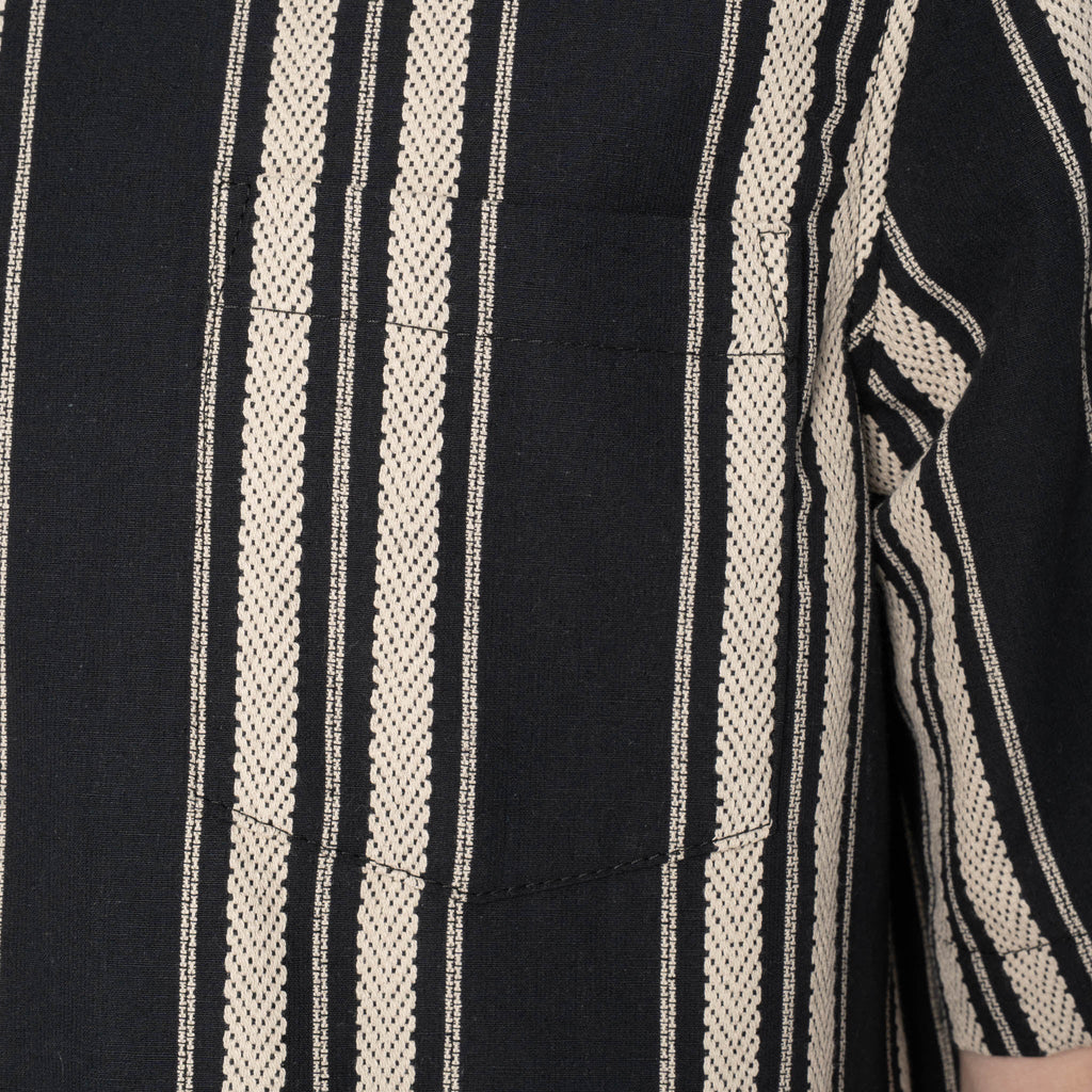 Aloha Shirt - Dobby Bands - Black by Naked & Famous Denim