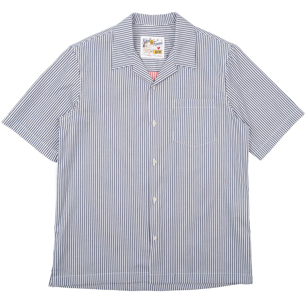 Aloha Shirt - Double Double Stripes - Blue by Naked & Famous Denim