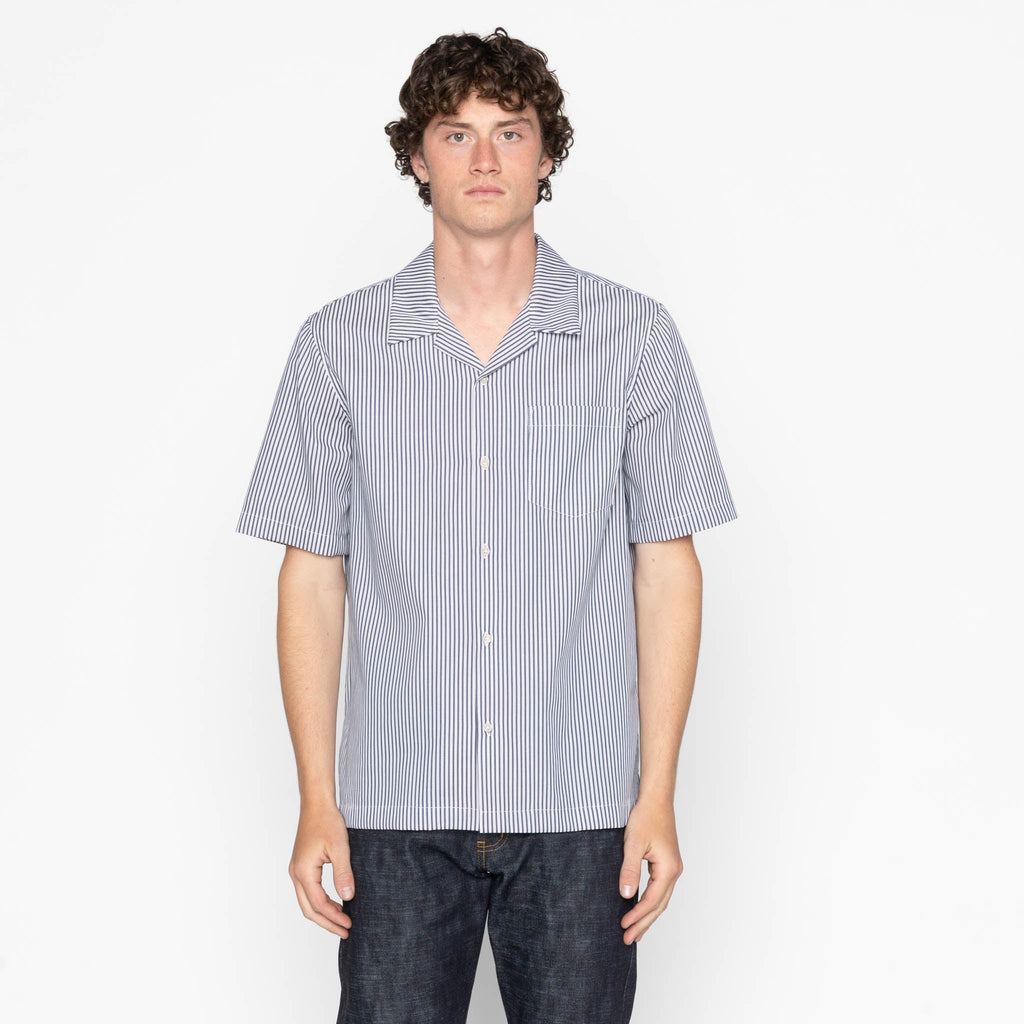Aloha Shirt - Double Double Stripes - Blue by Naked & Famous Denim