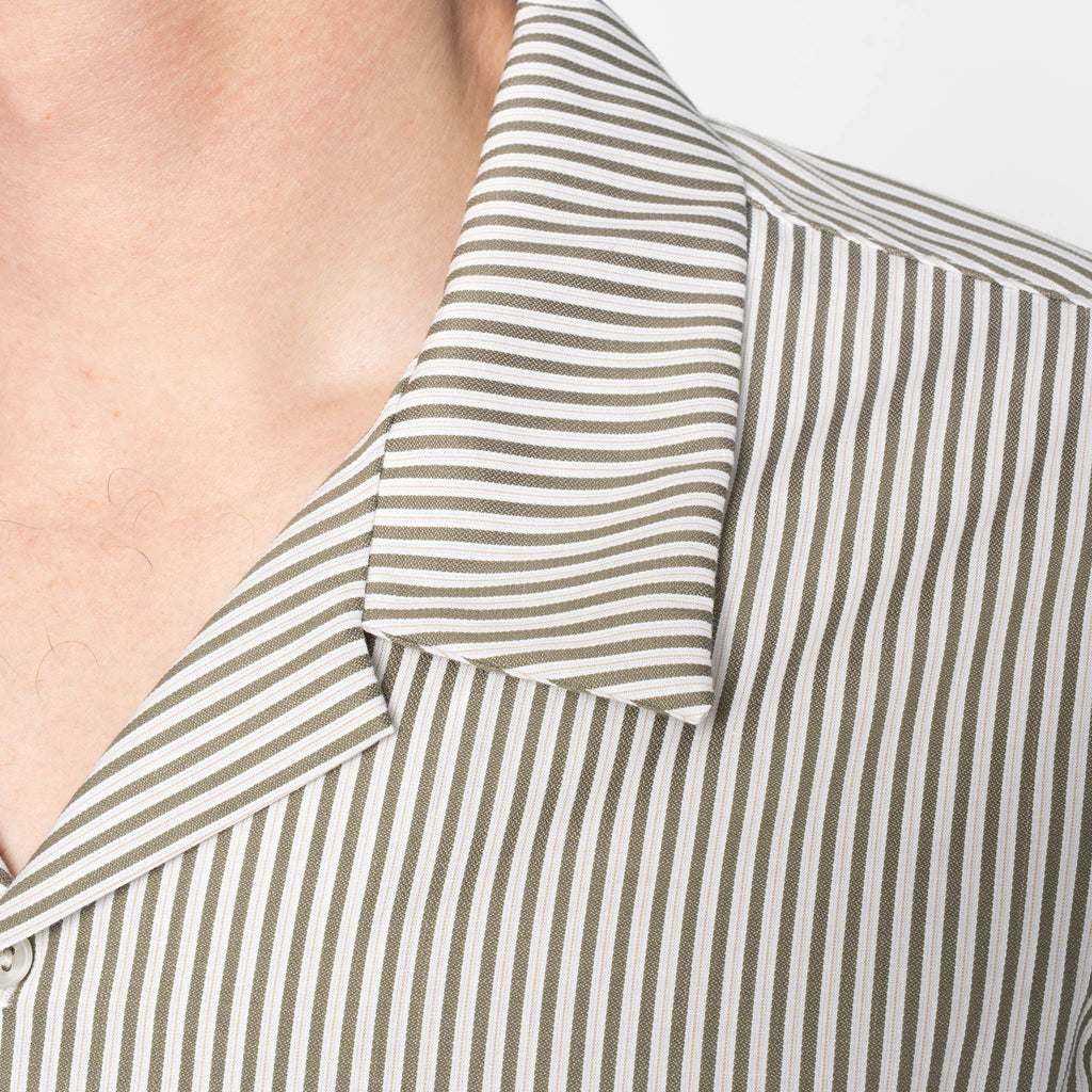 Aloha Shirt - Double Double Stripes - Green by Naked & Famous Denim