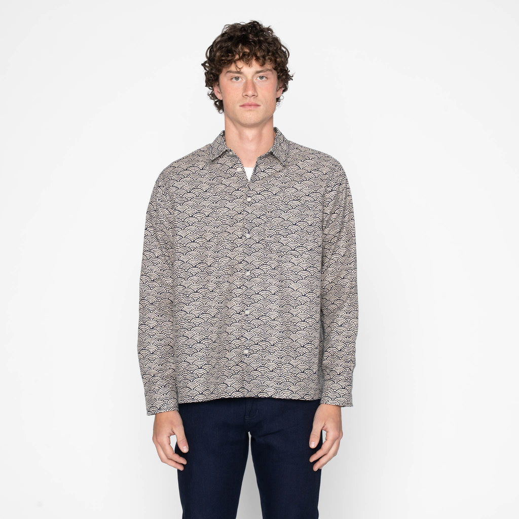 True Shirt - Seigaiha Waves - Indigo by Naked & Famous Denim