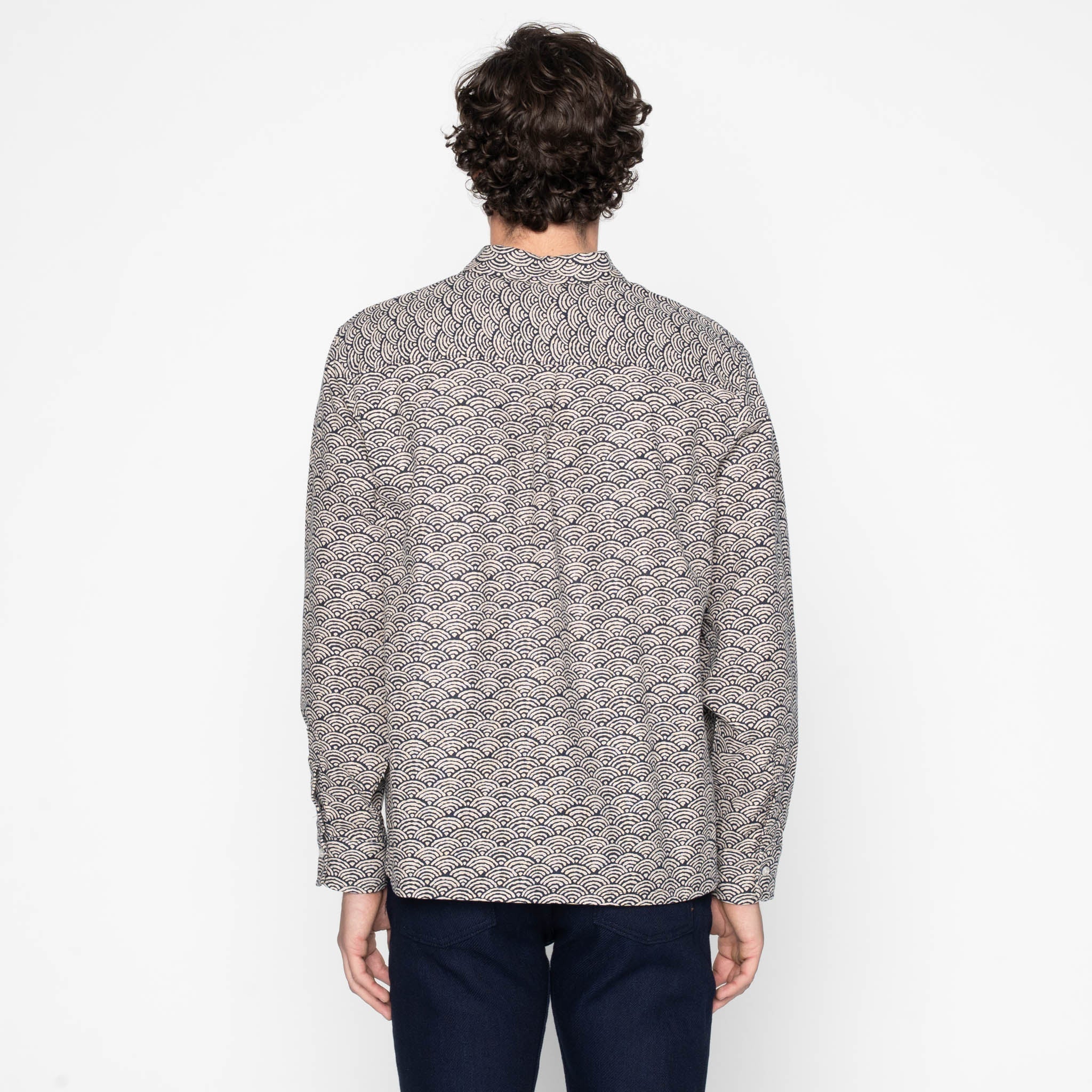 True Shirt - Seigaiha Waves - Indigo by Naked & Famous Denim