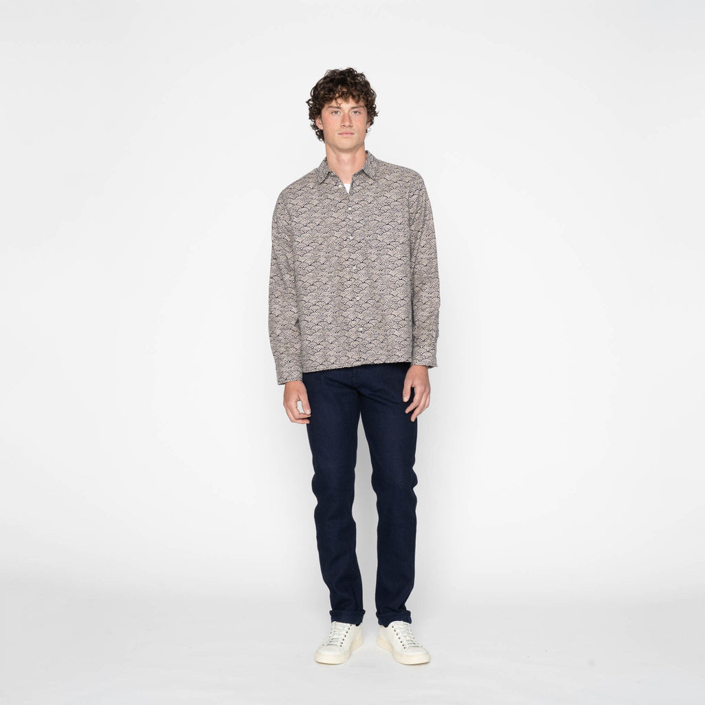 True Shirt - Seigaiha Waves - Indigo by Naked & Famous Denim
